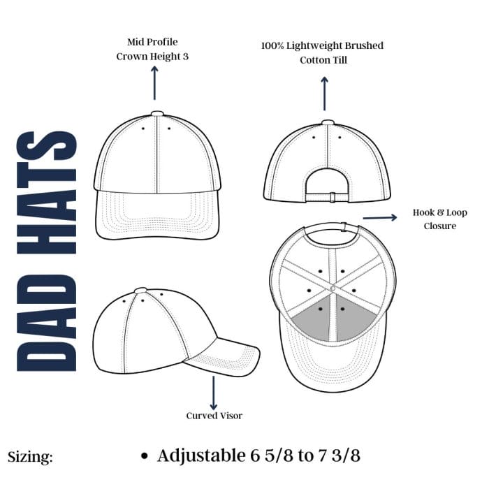 Dad hot sale hat sizes