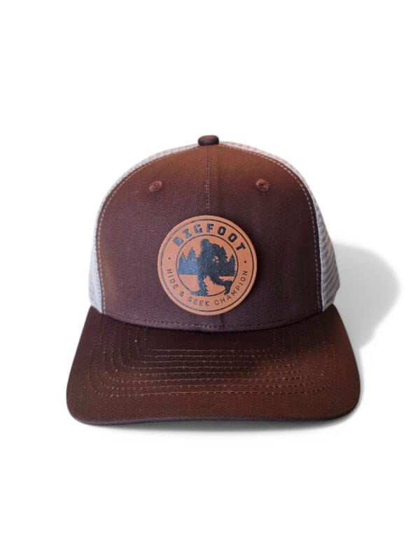 Sasquatch Trucker Hat – Hide and Seek Leather Patch Cap